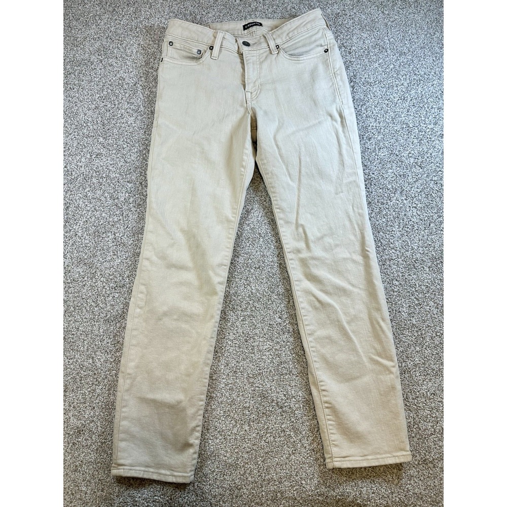 Express Jeans Mens 28x30 Slim Fit Hyper Stretch Beige Denim Casual